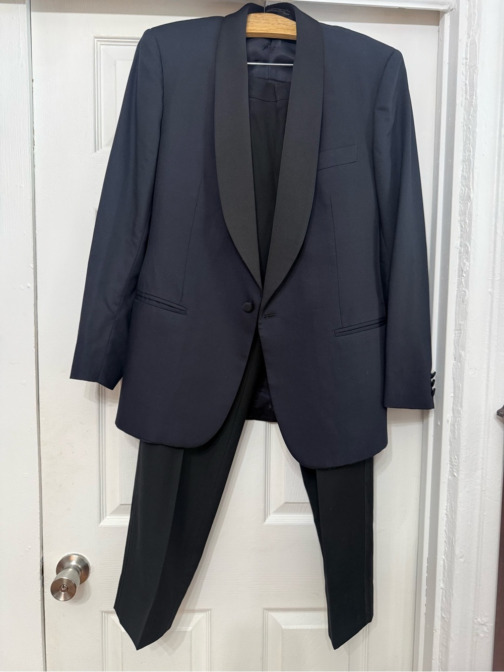Vintage Egon von Furstenberg Italian Formal Evening Suit  — Navy & Black